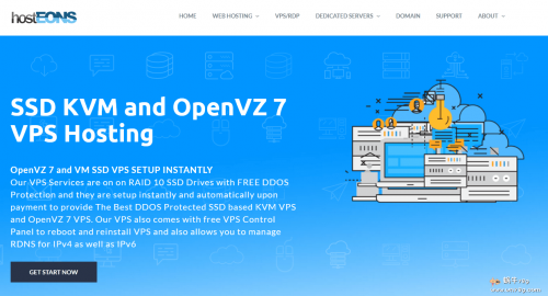 hosteons美国无限流量服务器$85起,高频e3/双路e5,1Gbps不限量,20G防御