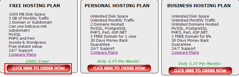 【Batcave.net】1G磁盘空间5G月流量免费虚拟主机申请使用教程