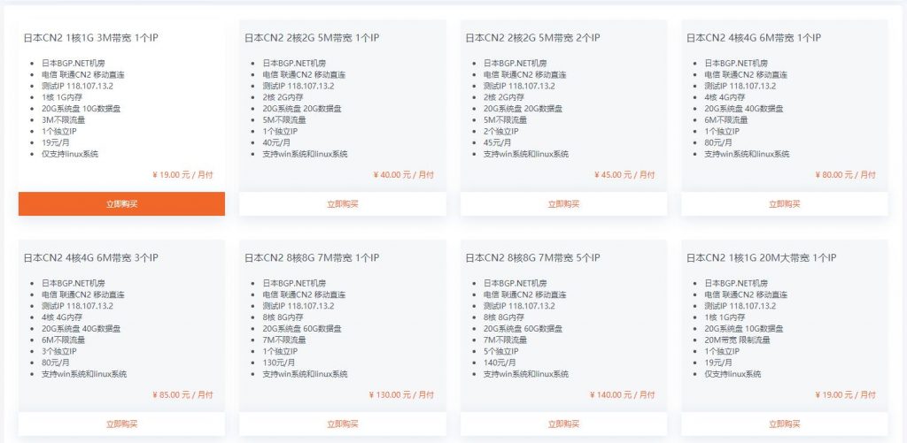 老王网络超市 日本云服务器1核1G 19元  支持windows系统  附评测