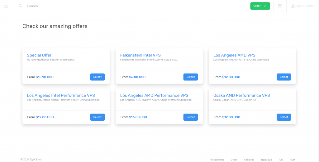 ZgoCloud：美国联通AS4837直连VPS，AMD EPYC 7B13处理器，1Gbps带宽，15.9美元/年起
