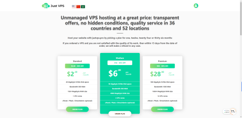 justvps优惠10%，全球43机房可选，2.2美元/月起，支持银联卡/Paypal，14天退款保证